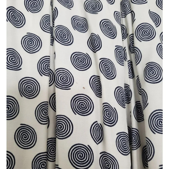 Esprit Swirl Polka Dot Pleated Navy and  White skirt with pockets - Picture 12 of 12